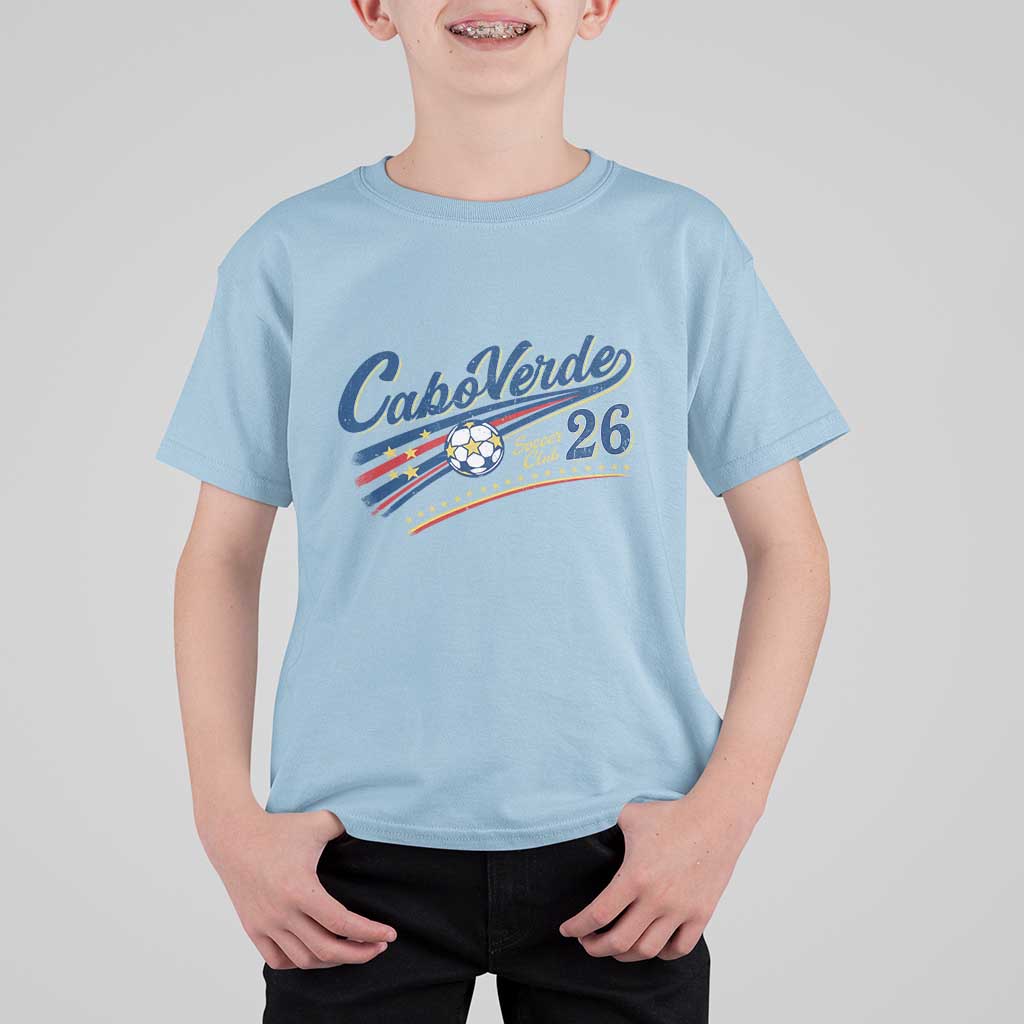 Cabo Verde Soccer Club 26 National Pride T Shirt For Kid Cape Verde Football Fans Retro Sporty Est. 2026