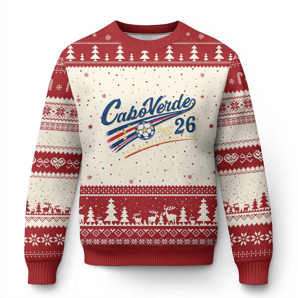 Cabo Verde Soccer Club 26 National Pride Ugly Christmas Sweater Cape Verde Football Fans Retro Sporty Est. 2026