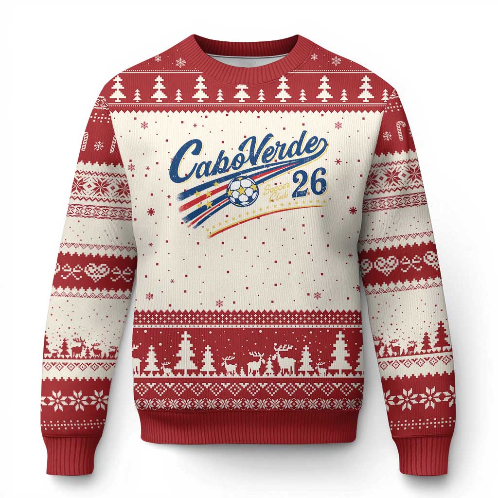 Cabo Verde Soccer Club 26 National Pride Ugly Christmas Sweater Cape Verde Football Fans Retro Sporty Est. 2026 TS02