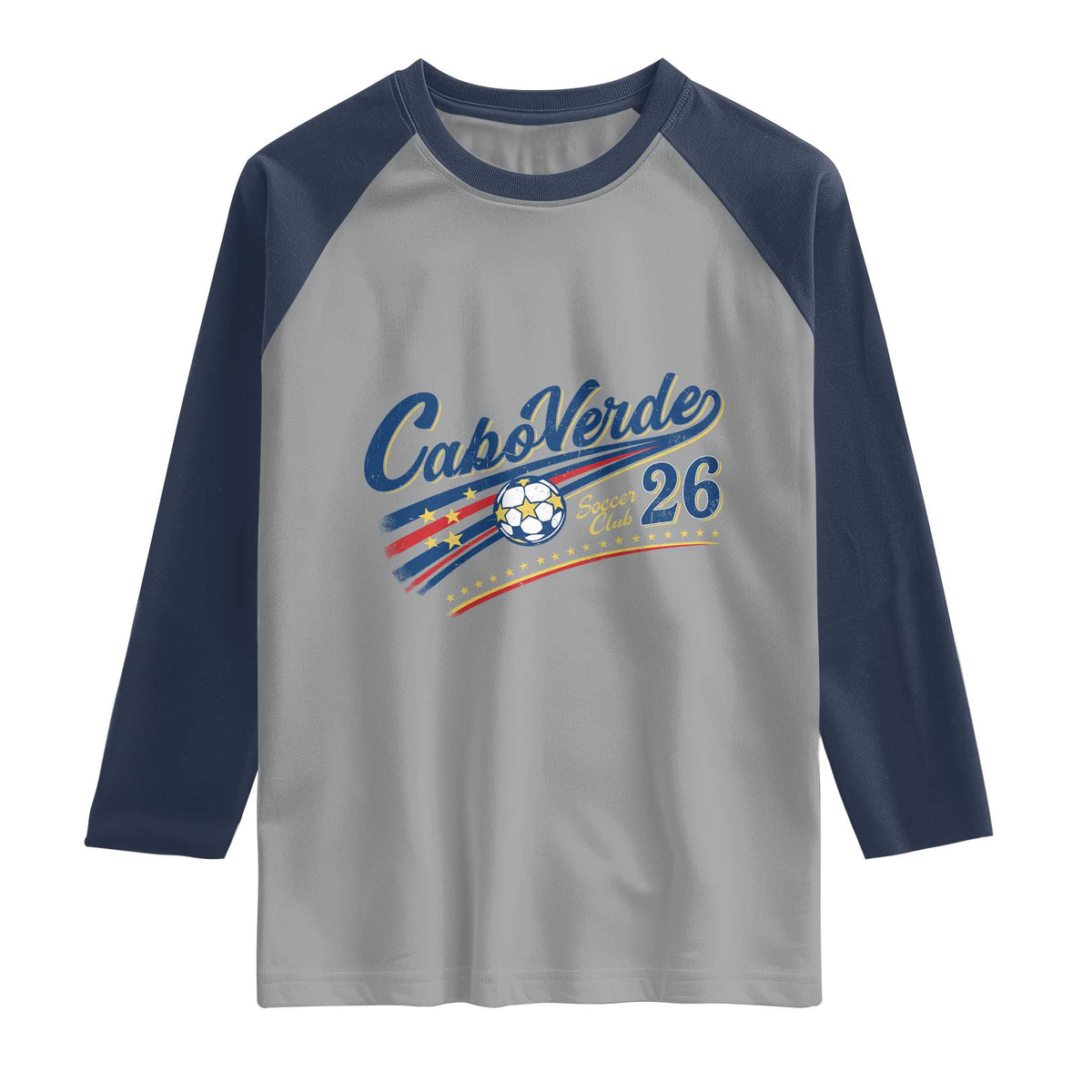 Cabo Verde Soccer Club 26 National Pride Raglan Shirt Cape Verde Football Fans Retro Sporty Est. 2026