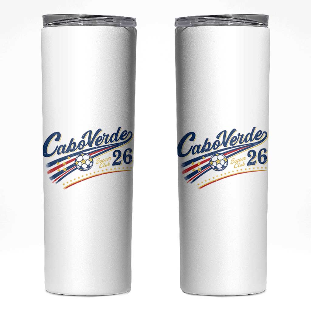Cabo Verde Soccer Club 26 National Pride Skinny Tumbler Cape Verde Football Fans Retro Sporty Est. 2026