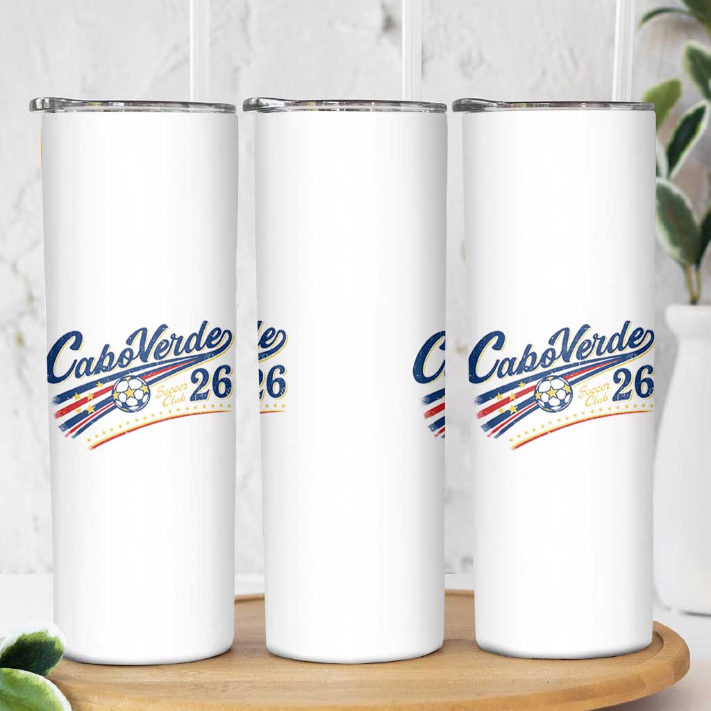 Cabo Verde Soccer Club 26 National Pride Skinny Tumbler Cape Verde Football Fans Retro Sporty Est. 2026