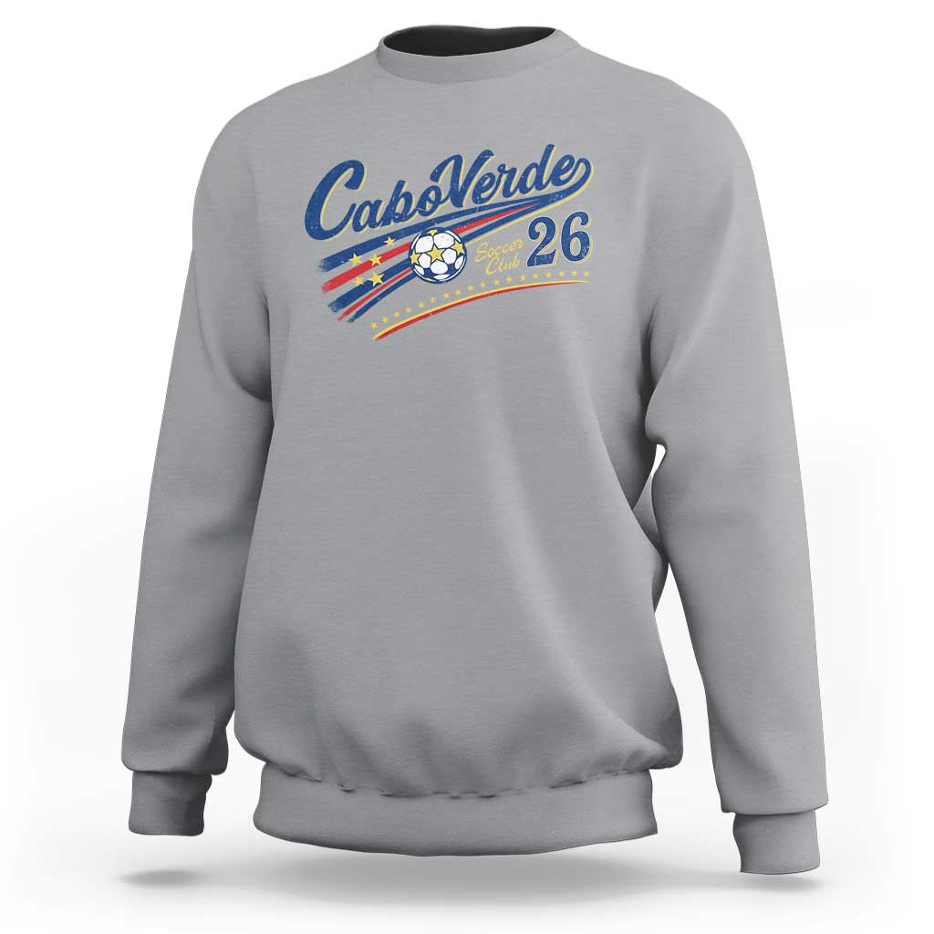 Cabo Verde Soccer Club 26 National Pride Sweatshirt Cape Verde Football Fans Retro Sporty Est. 2026 TS02