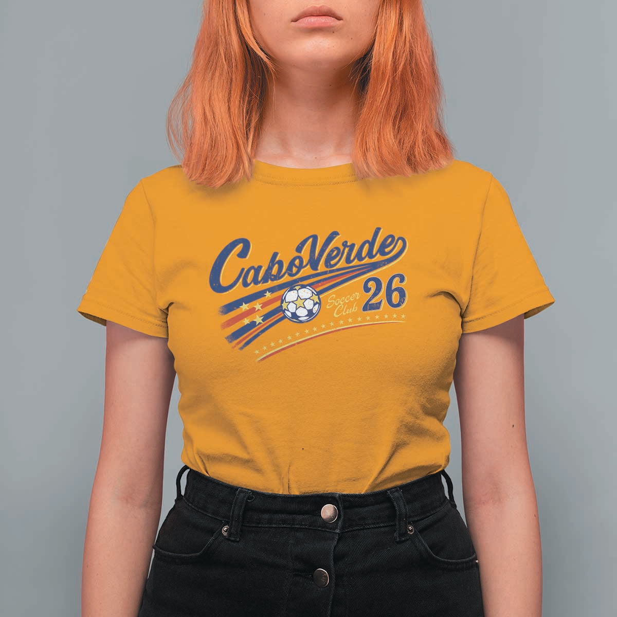 Cabo Verde Soccer Club 26 National Pride T Shirt For Women Cape Verde Football Fans Retro Sporty Est. 2026 TS02