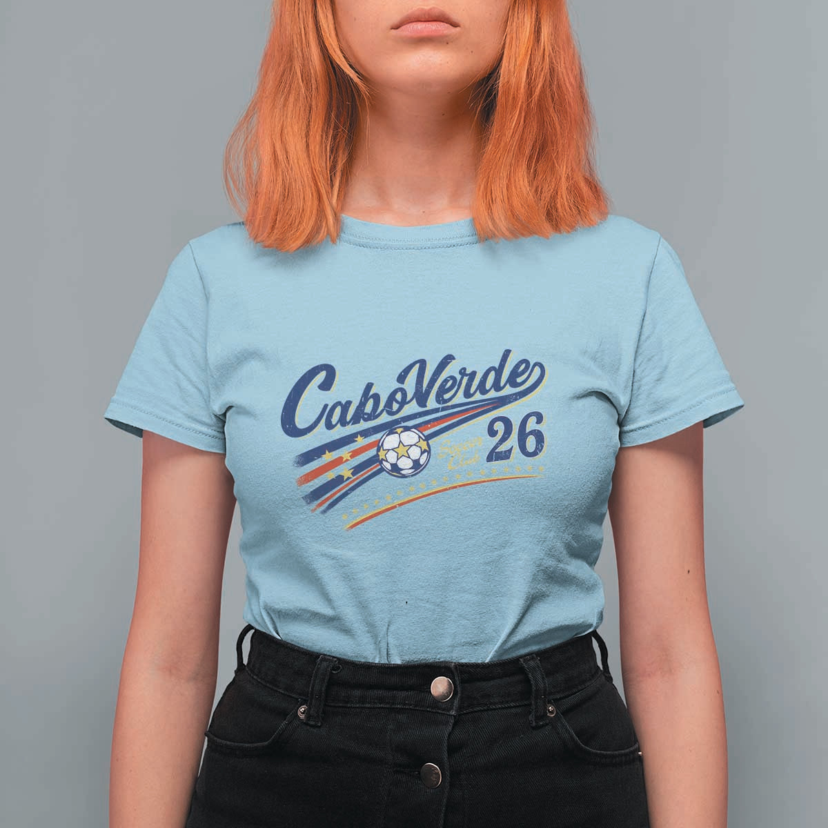 Cabo Verde Soccer Club 26 National Pride T Shirt For Women Cape Verde Football Fans Retro Sporty Est. 2026