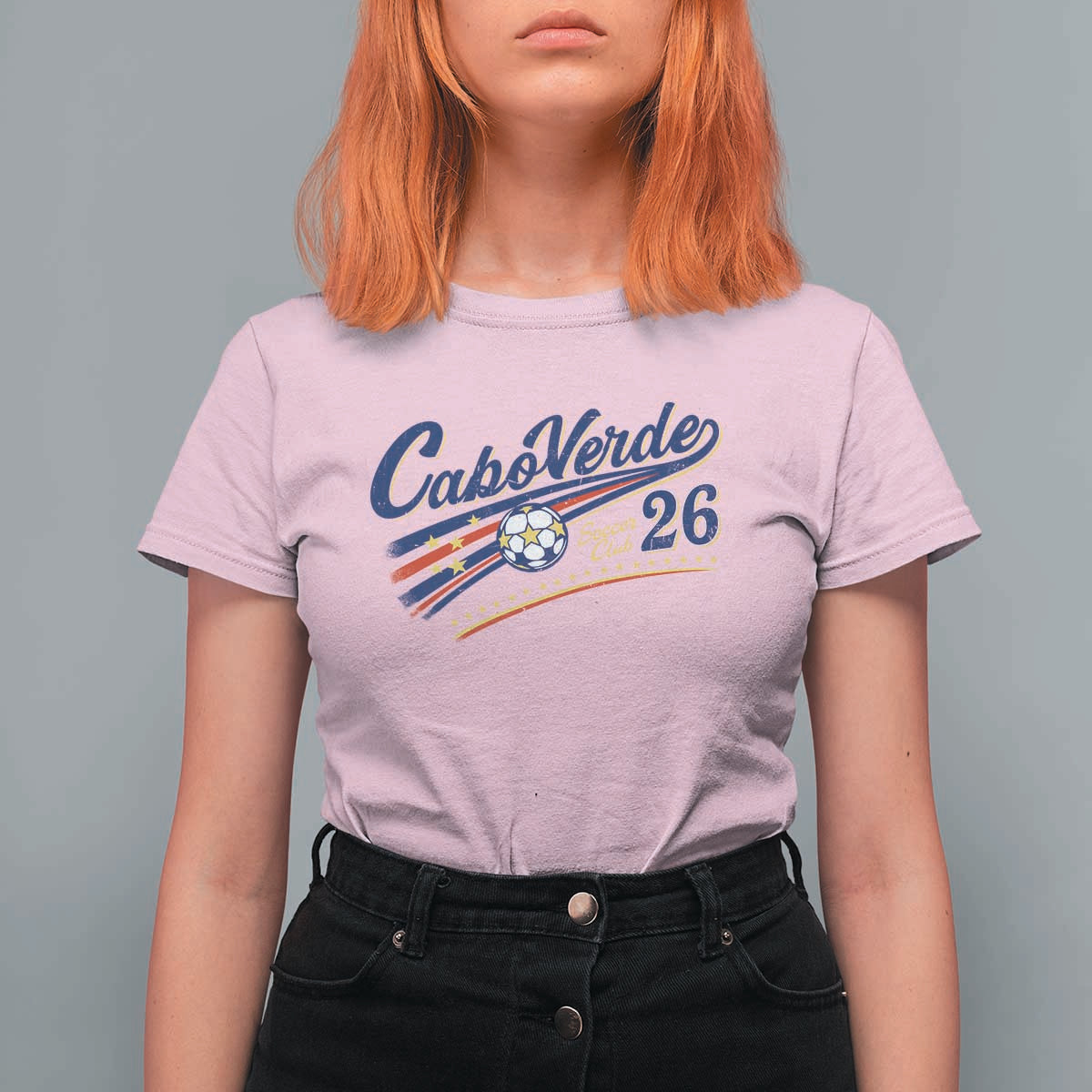 Cabo Verde Soccer Club 26 National Pride T Shirt For Women Cape Verde Football Fans Retro Sporty Est. 2026 TS02