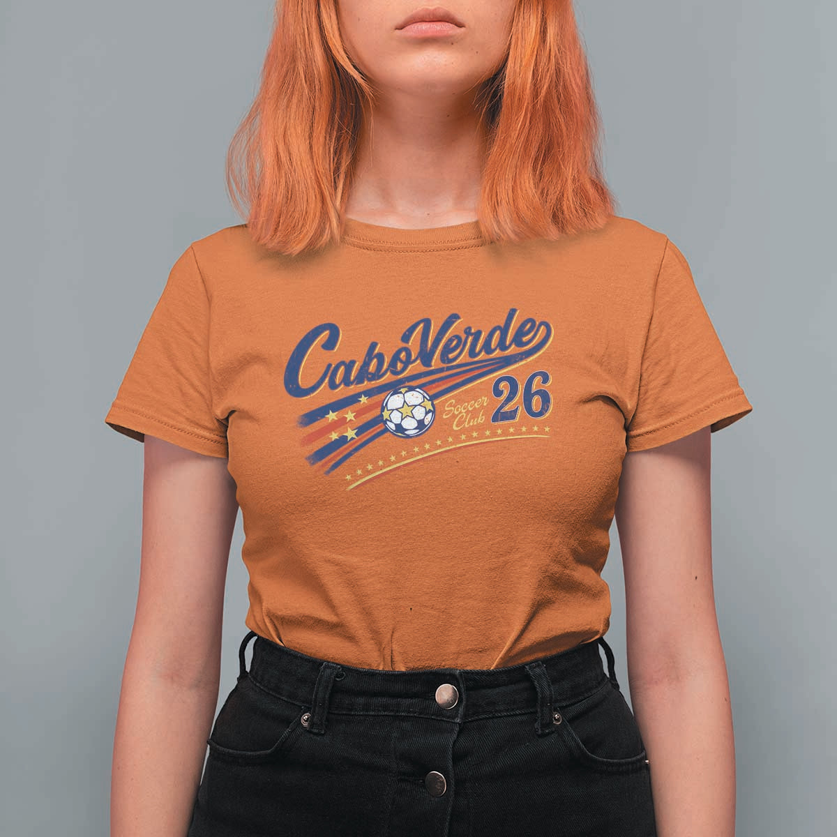 Cabo Verde Soccer Club 26 National Pride T Shirt For Women Cape Verde Football Fans Retro Sporty Est. 2026 TS02