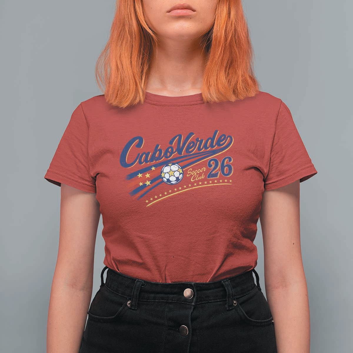 Cabo Verde Soccer Club 26 National Pride T Shirt For Women Cape Verde Football Fans Retro Sporty Est. 2026 TS02