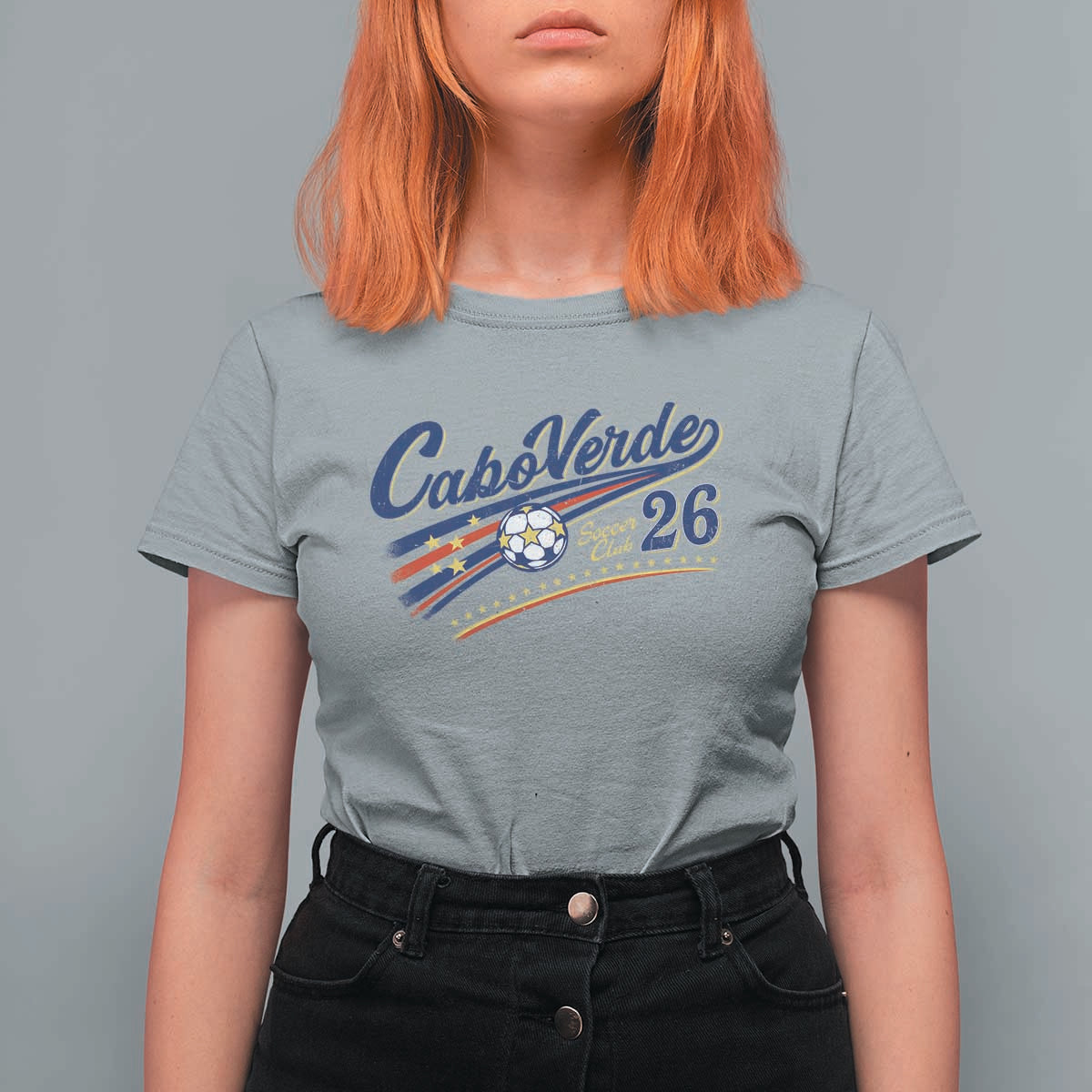 Cabo Verde Soccer Club 26 National Pride T Shirt For Women Cape Verde Football Fans Retro Sporty Est. 2026 TS02