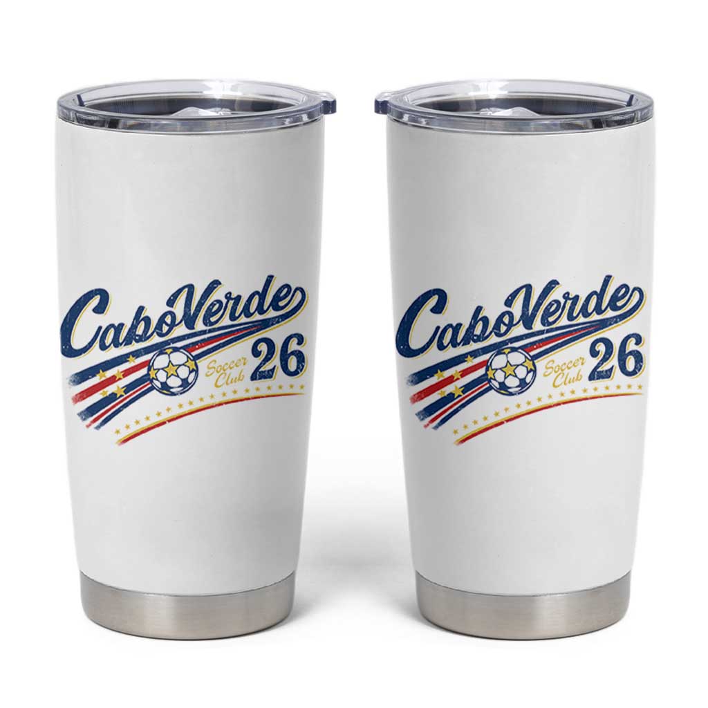 Cabo Verde Soccer Club 26 National Pride Tumbler Cup Cape Verde Football Fans Retro Sporty Est. 2026