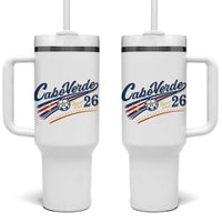 Cabo Verde Soccer Club 26 National Pride Tumbler With Handle Cape Verde Football Fans Retro Sporty Est. 2026