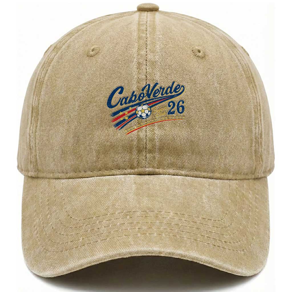 Cabo Verde Soccer Club 26 National Pride Washed Cotton Baseball Cap Cape Verde Football Fans Retro Sporty Est. 2026