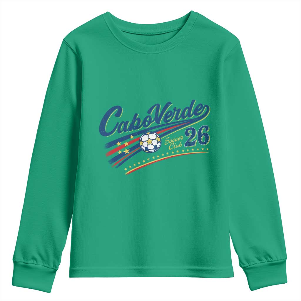 Cabo Verde Soccer Club 26 National Pride Youth Sweatshirt Cape Verde Football Fans Retro Sporty Est. 2026