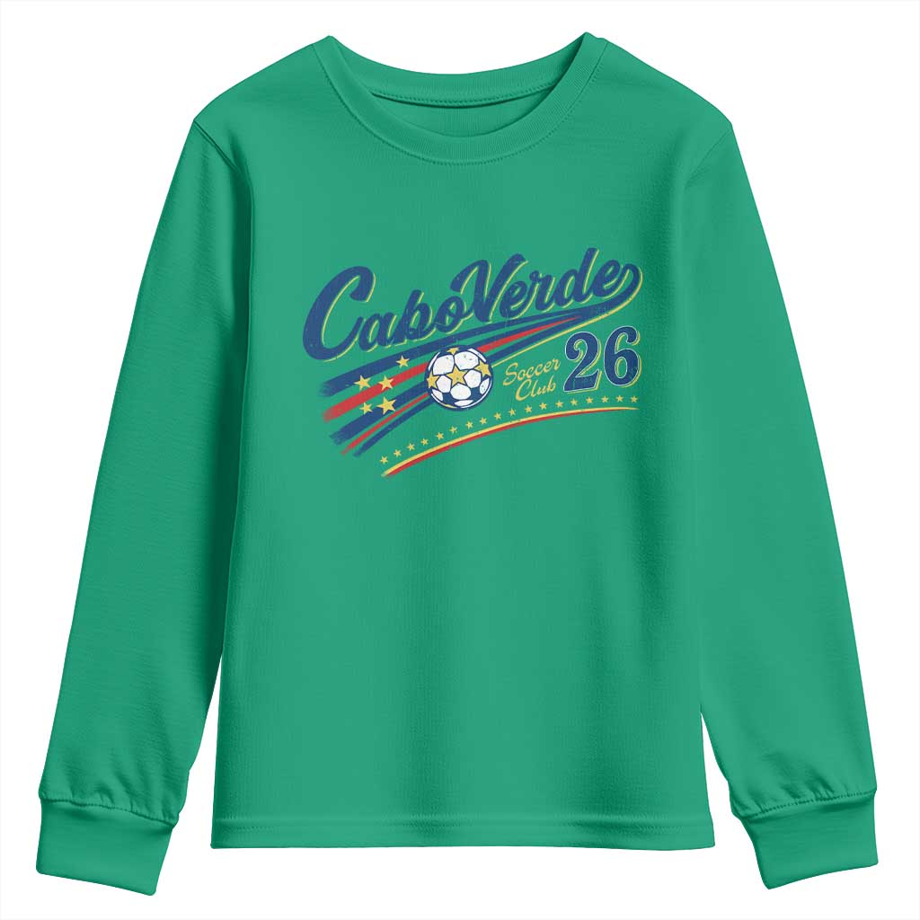 Cabo Verde Soccer Club 26 National Pride Youth Sweatshirt Cape Verde Football Fans Retro Sporty Est. 2026 TS02