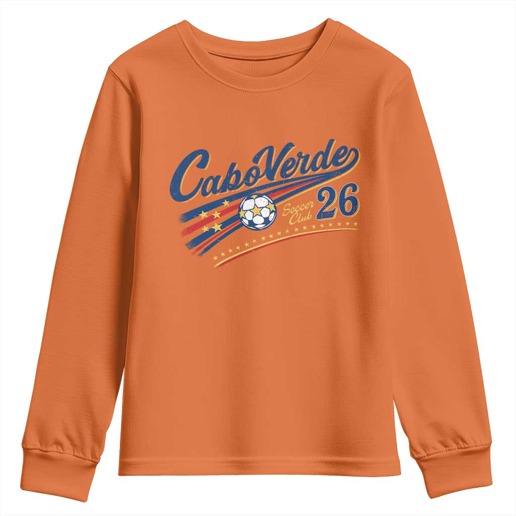 Cabo Verde Soccer Club 26 National Pride Youth Sweatshirt Cape Verde Football Fans Retro Sporty Est. 2026 TS02