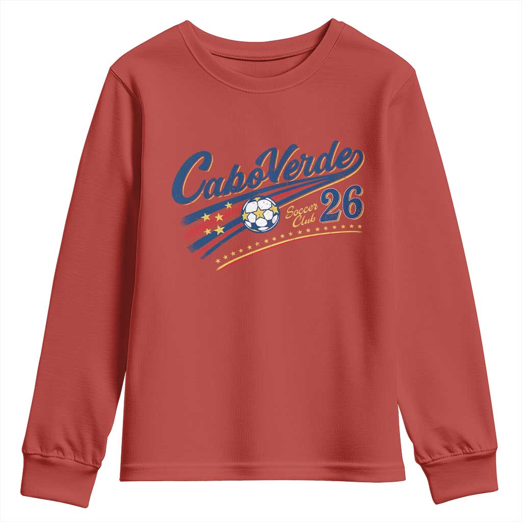 Cabo Verde Soccer Club 26 National Pride Youth Sweatshirt Cape Verde Football Fans Retro Sporty Est. 2026 TS02