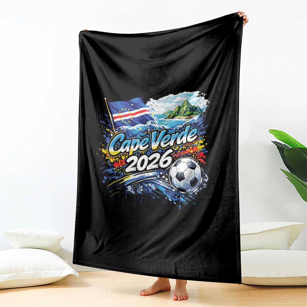 Cape Verde Soccer 2026 Island Flag Throw Blanket Cabo Verde Football Team Fans Tropical Pride Gift