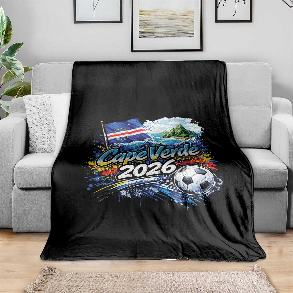 Cape Verde Soccer 2026 Island Flag Throw Blanket Cabo Verde Football Team Fans Tropical Pride Gift