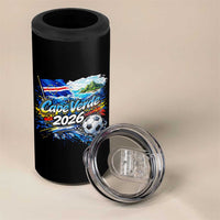 Cape Verde Soccer 2026 Island Flag 4 in 1 Can Cooler Tumbler Cabo Verde Football Team Fans Tropical Pride Gift