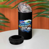 Cape Verde Soccer 2026 Island Flag 4 in 1 Can Cooler Tumbler Cabo Verde Football Team Fans Tropical Pride Gift