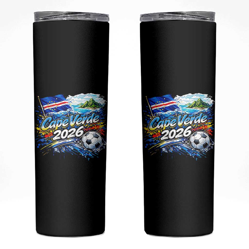 Cape Verde Soccer 2026 Island Flag Skinny Tumbler Cabo Verde Football Team Fans Tropical Pride Gift