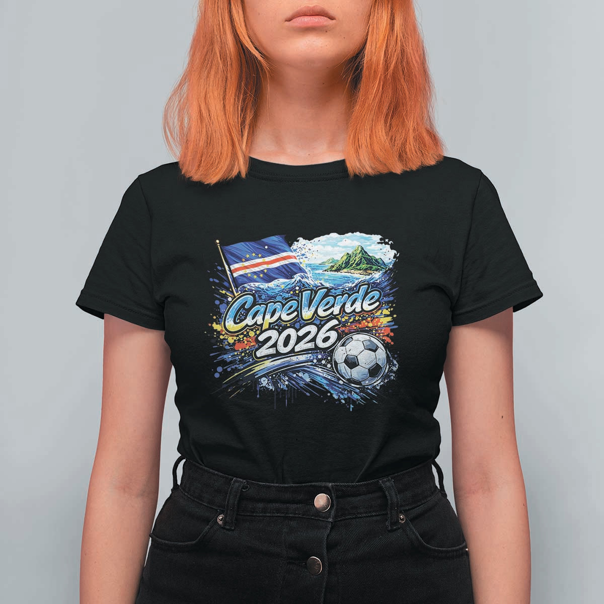 Cape Verde Soccer 2026 Island Flag T Shirt For Women Cabo Verde Football Team Fans Tropical Pride Gift