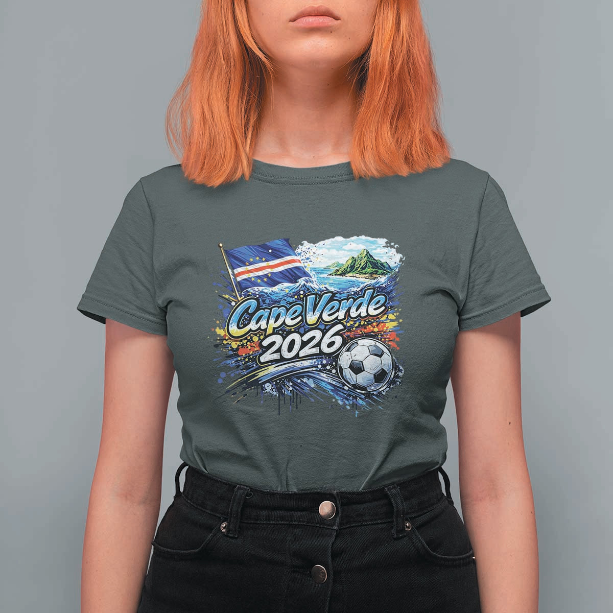 Cape Verde Soccer 2026 Island Flag T Shirt For Women Cabo Verde Football Team Fans Tropical Pride Gift