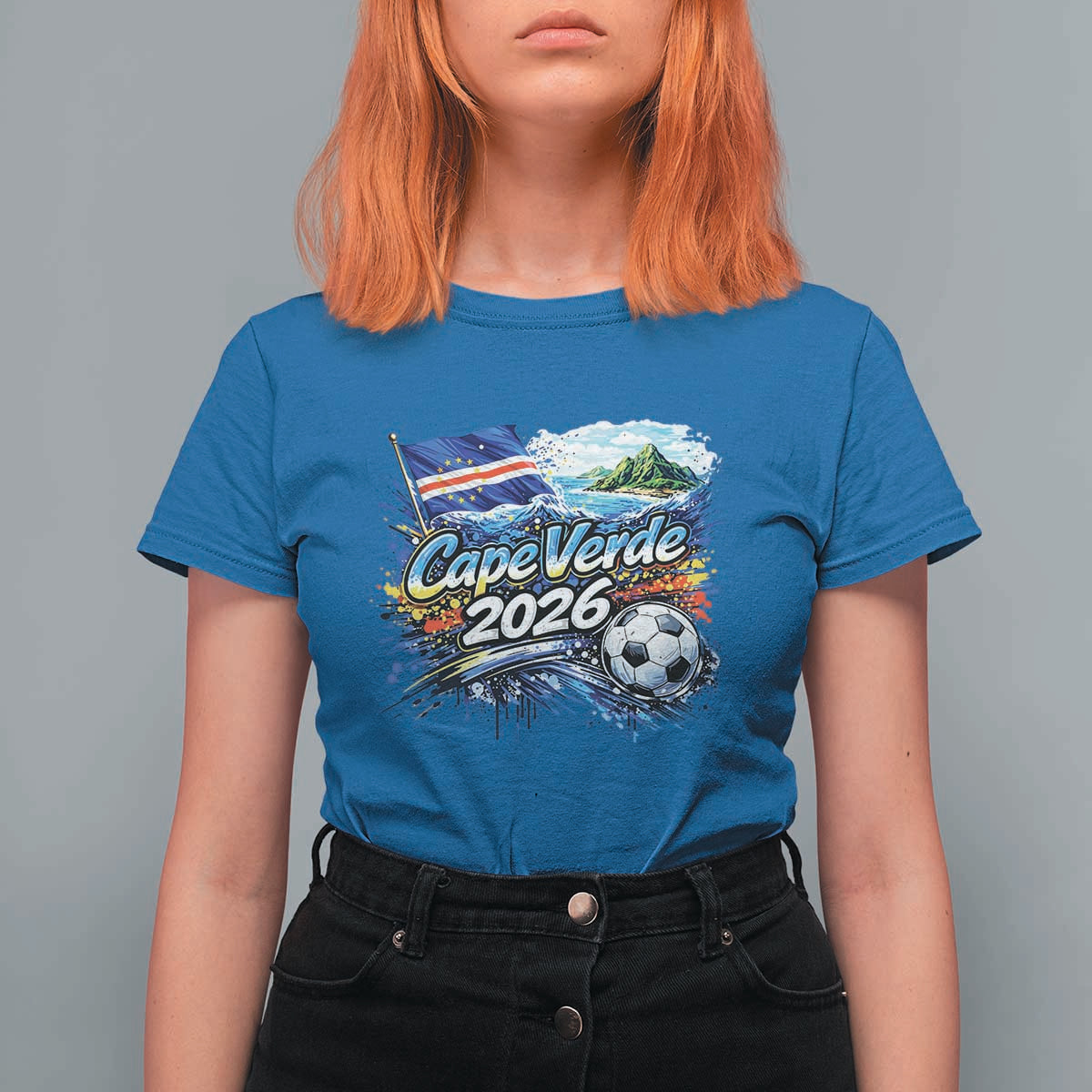 Cape Verde Soccer 2026 Island Flag T Shirt For Women Cabo Verde Football Team Fans Tropical Pride Gift
