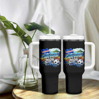 Cape Verde Soccer 2026 Island Flag Tumbler With Handle Cabo Verde Football Team Fans Tropical Pride Gift