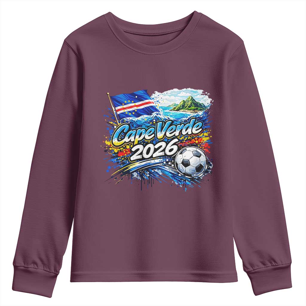 Cape Verde Soccer 2026 Island Flag Youth Sweatshirt Cabo Verde Football Team Fans Tropical Pride Gift