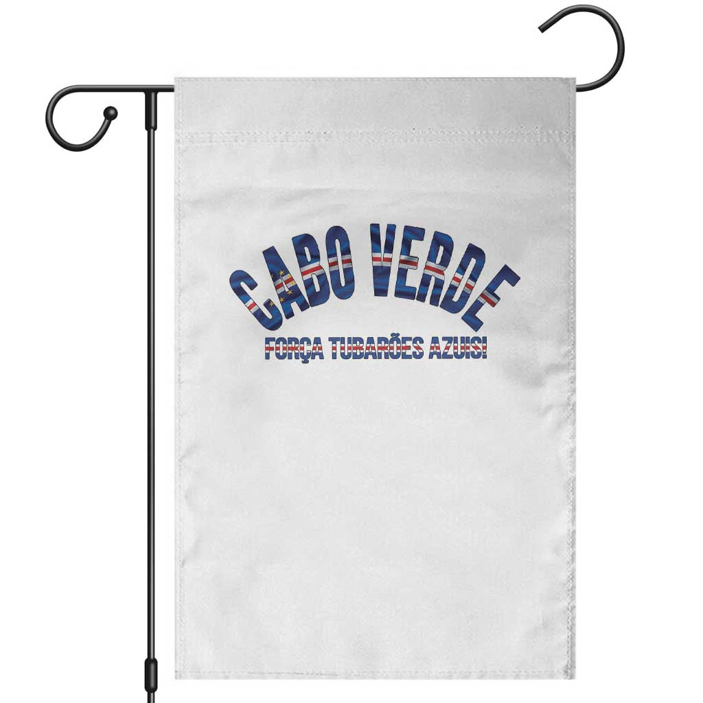 Forca Tubaroes Azuis Cabo Verde National Pride Garden Flag Cape Verde Football Fans Blue Sharks Heritage