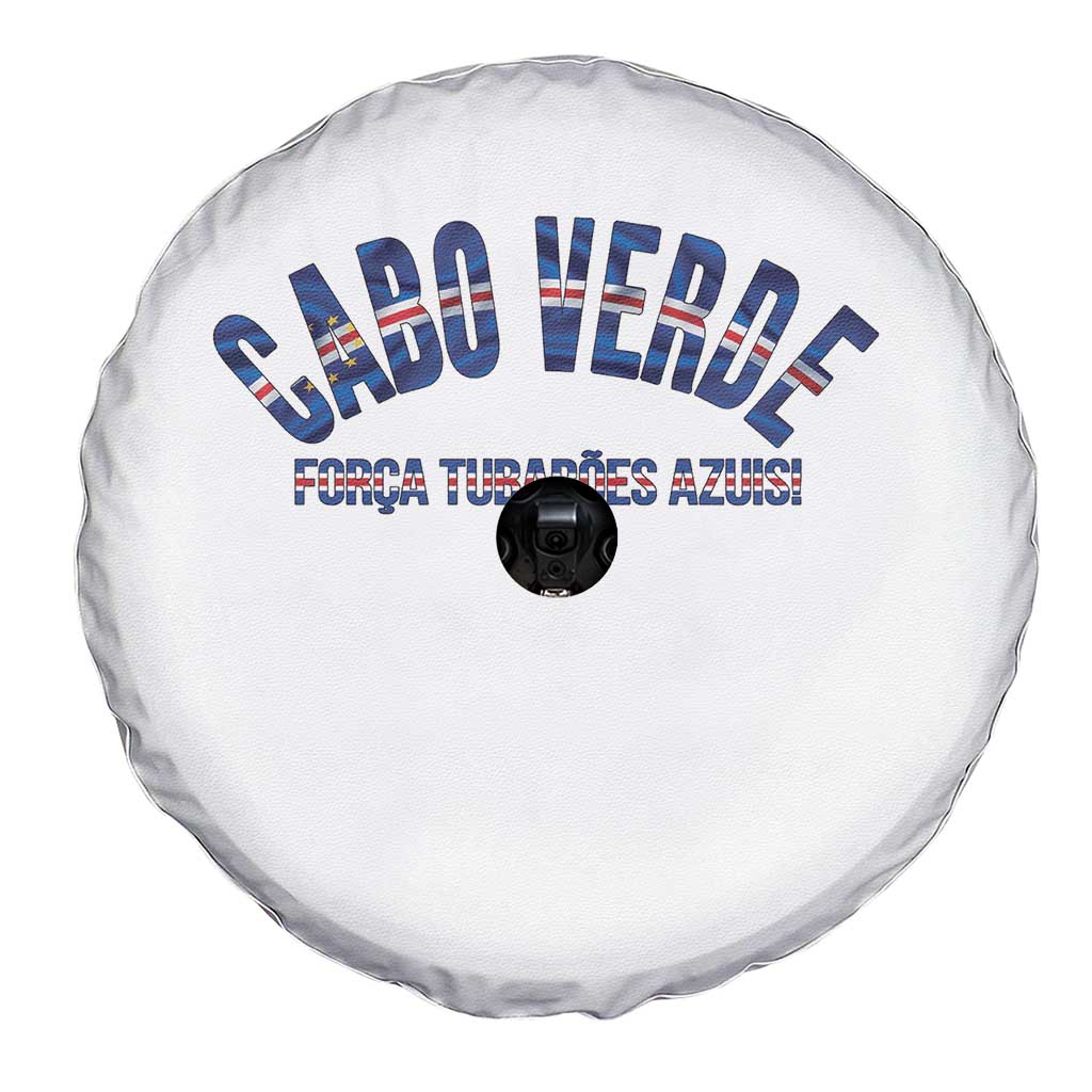 Forca Tubaroes Azuis Cabo Verde National Pride Spare Tire Cover Cape Verde Football Fans Blue Sharks Heritage