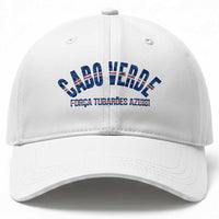 Forca Tubaroes Azuis Cabo Verde National Pride Baseball Cap Cape Verde Football Fans Blue Sharks Heritage