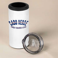 Forca Tubaroes Azuis Cabo Verde National Pride 4 in 1 Can Cooler Tumbler Cape Verde Football Fans Blue Sharks Heritage