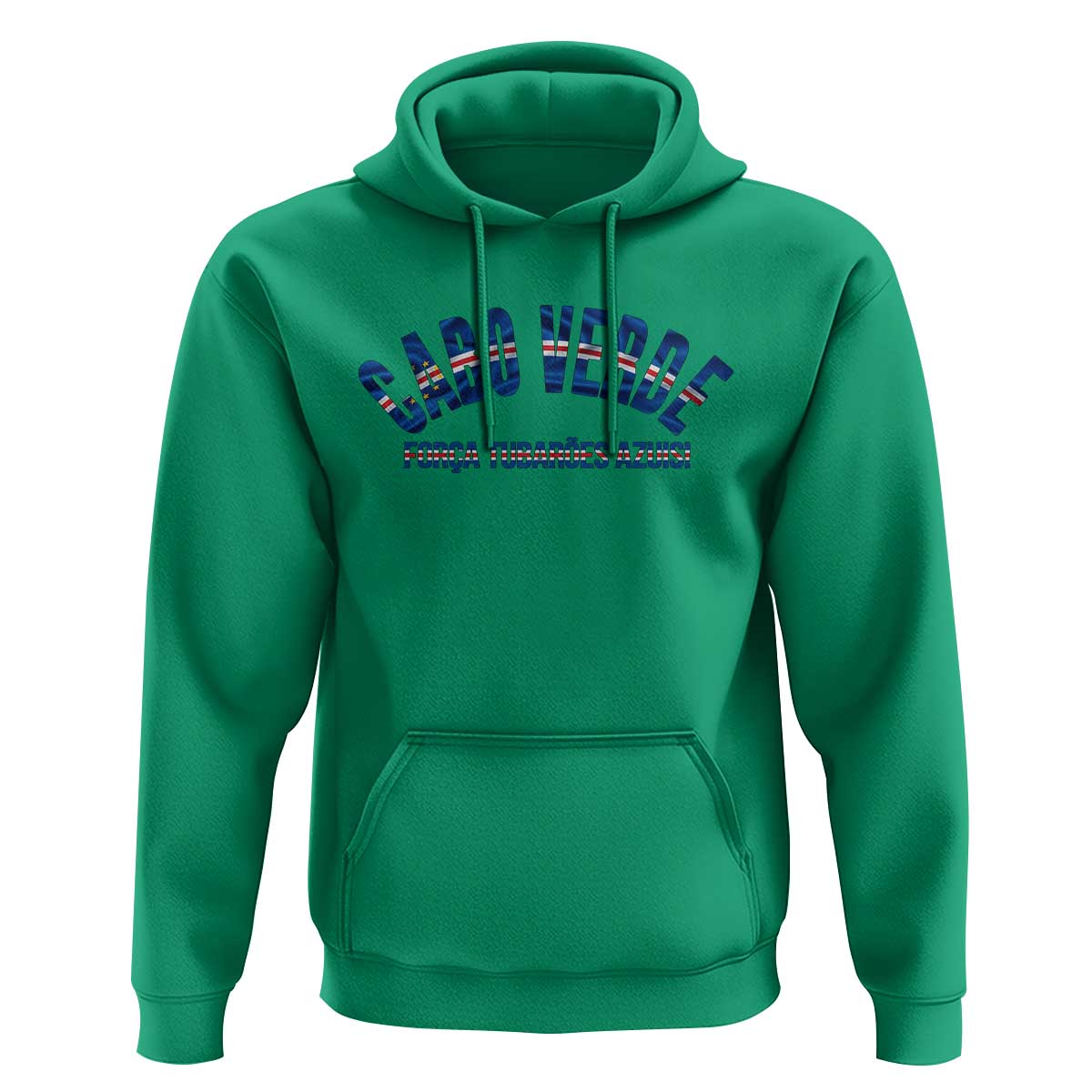 Forca Tubaroes Azuis Cabo Verde National Pride Hoodie Cape Verde Football Fans Blue Sharks Heritage
