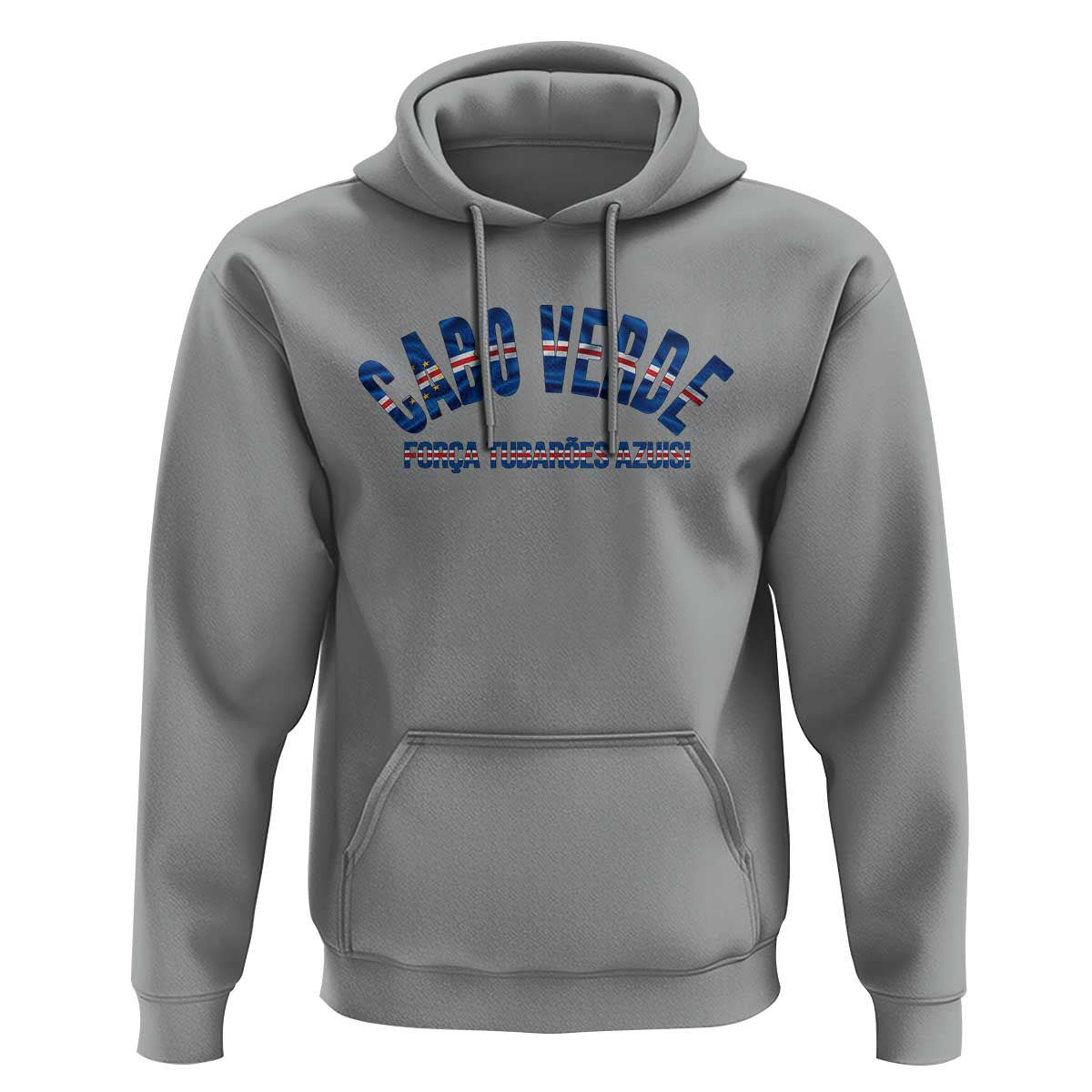 Forca Tubaroes Azuis Cabo Verde National Pride Hoodie Cape Verde Football Fans Blue Sharks Heritage