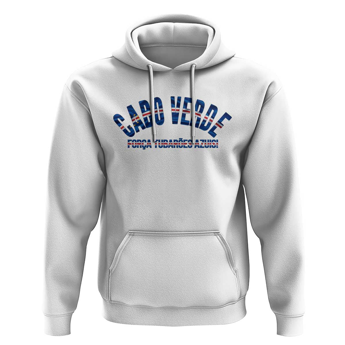 Forca Tubaroes Azuis Cabo Verde National Pride Hoodie Cape Verde Football Fans Blue Sharks Heritage