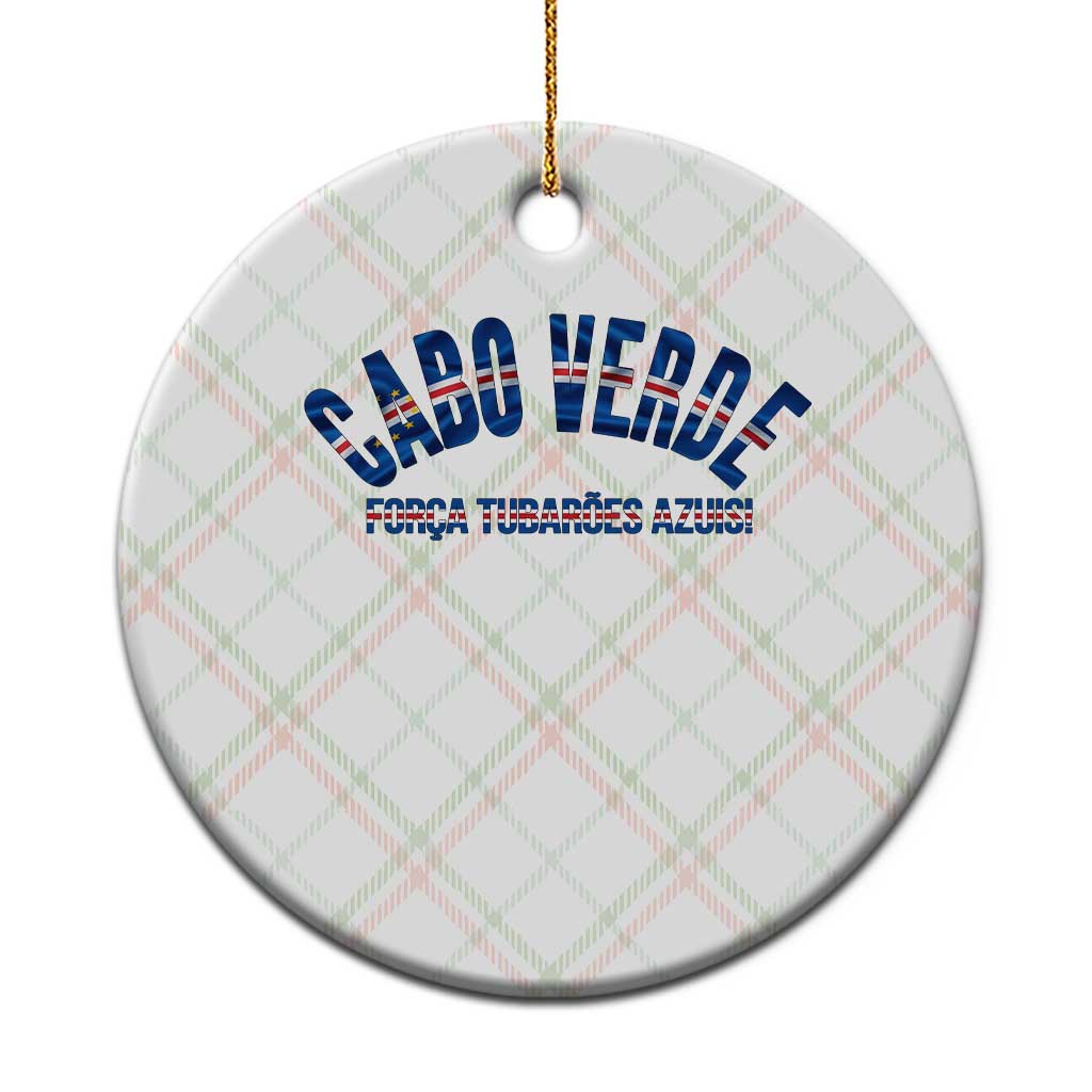 Forca Tubaroes Azuis Cabo Verde National Pride Ceramic Ornament Cape Verde Football Fans Blue Sharks Heritage