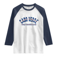 Forca Tubaroes Azuis Cabo Verde National Pride Raglan Shirt Cape Verde Football Fans Blue Sharks Heritage