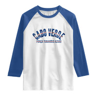 Forca Tubaroes Azuis Cabo Verde National Pride Raglan Shirt Cape Verde Football Fans Blue Sharks Heritage