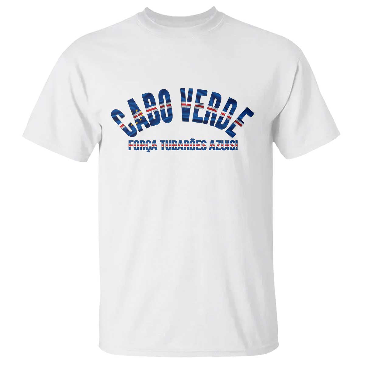 Forca Tubaroes Azuis Cabo Verde National Pride T Shirt Cape Verde Football Fans Blue Sharks Heritage