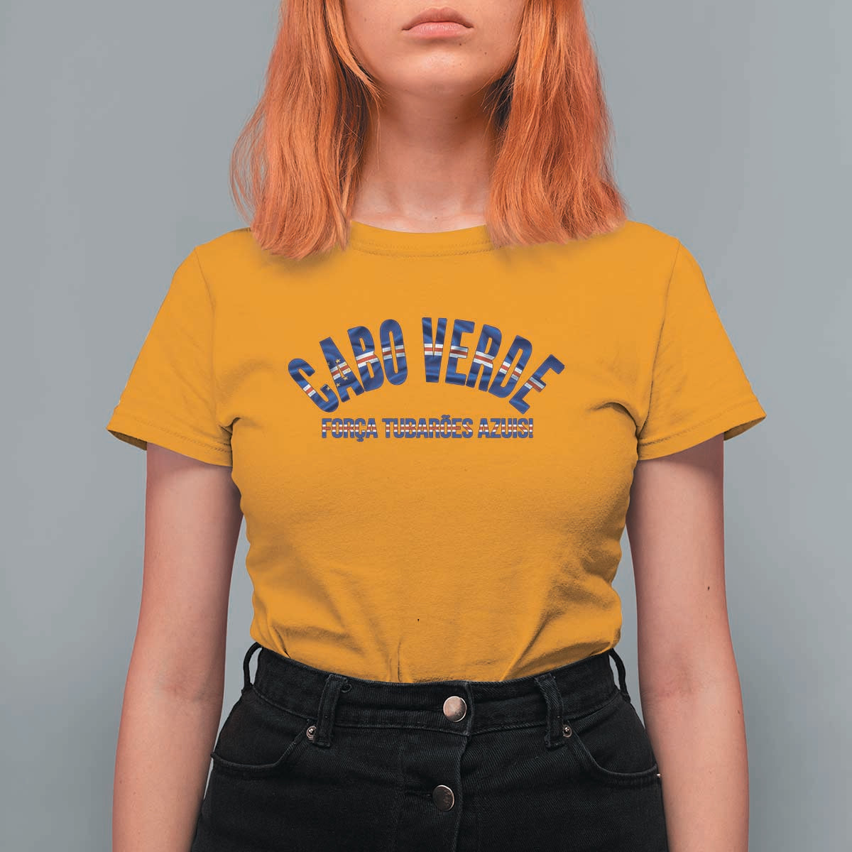 Forca Tubaroes Azuis Cabo Verde National Pride T Shirt For Women Cape Verde Football Fans Blue Sharks Heritage