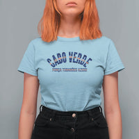Forca Tubaroes Azuis Cabo Verde National Pride T Shirt For Women Cape Verde Football Fans Blue Sharks Heritage