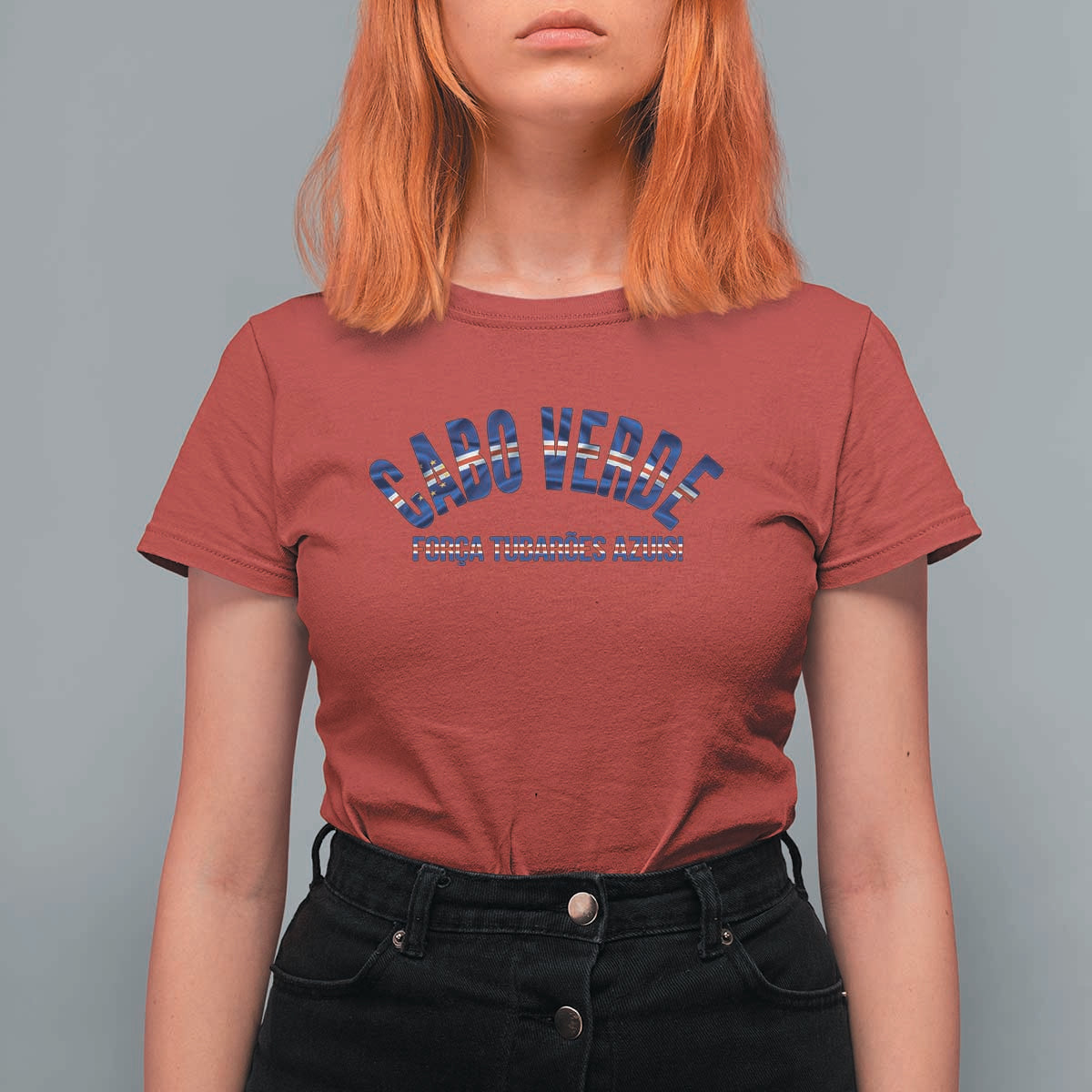 Forca Tubaroes Azuis Cabo Verde National Pride T Shirt For Women Cape Verde Football Fans Blue Sharks Heritage