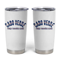 Forca Tubaroes Azuis Cabo Verde National Pride Tumbler Cup Cape Verde Football Fans Blue Sharks Heritage