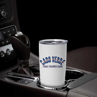 Forca Tubaroes Azuis Cabo Verde National Pride Tumbler Cup Cape Verde Football Fans Blue Sharks Heritage