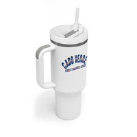 Forca Tubaroes Azuis Cabo Verde National Pride Tumbler With Handle Cape Verde Football Fans Blue Sharks Heritage