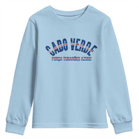 Forca Tubaroes Azuis Cabo Verde National Pride Youth Sweatshirt Cape Verde Football Fans Blue Sharks Heritage