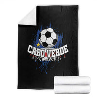 Cabo Verde Flag Football Graphic Throw Blanket Cape Verde Soccer Fans Artistic Pride