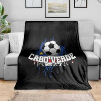 Cabo Verde Flag Football Graphic Throw Blanket Cape Verde Soccer Fans Artistic Pride